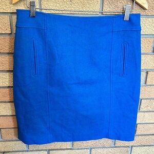 Talbots Royal Blue Wool Blend Mini Skirt Size 10